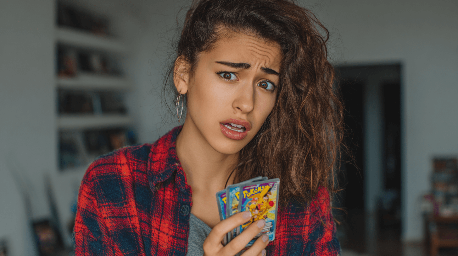 Family looking at cards